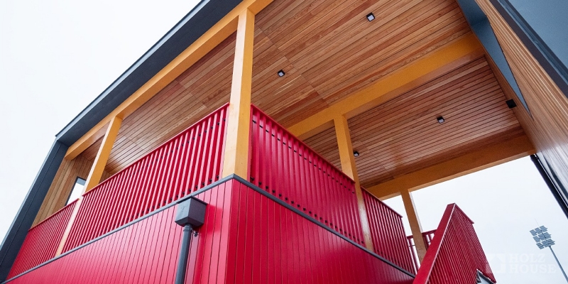 Построенные объекты Спортивный комплекс из клееного бруса в парке Малевича Барвиха Holz House 14